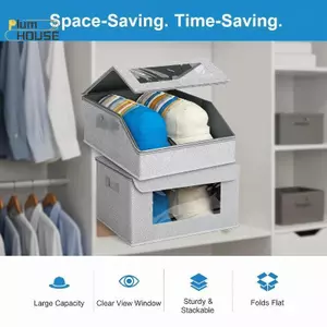 PlumHOUSE 1 Có Thể Gập Lại Dây Kéo Mũ Bóng Chày Hộp Bảo Quản Không Dệt Chống Bụi Hộp Bảo Quản Mũ Hộp Bảo Quản Tủ Quần Áo Hộp Bảo Quản Lưu Trữ VN