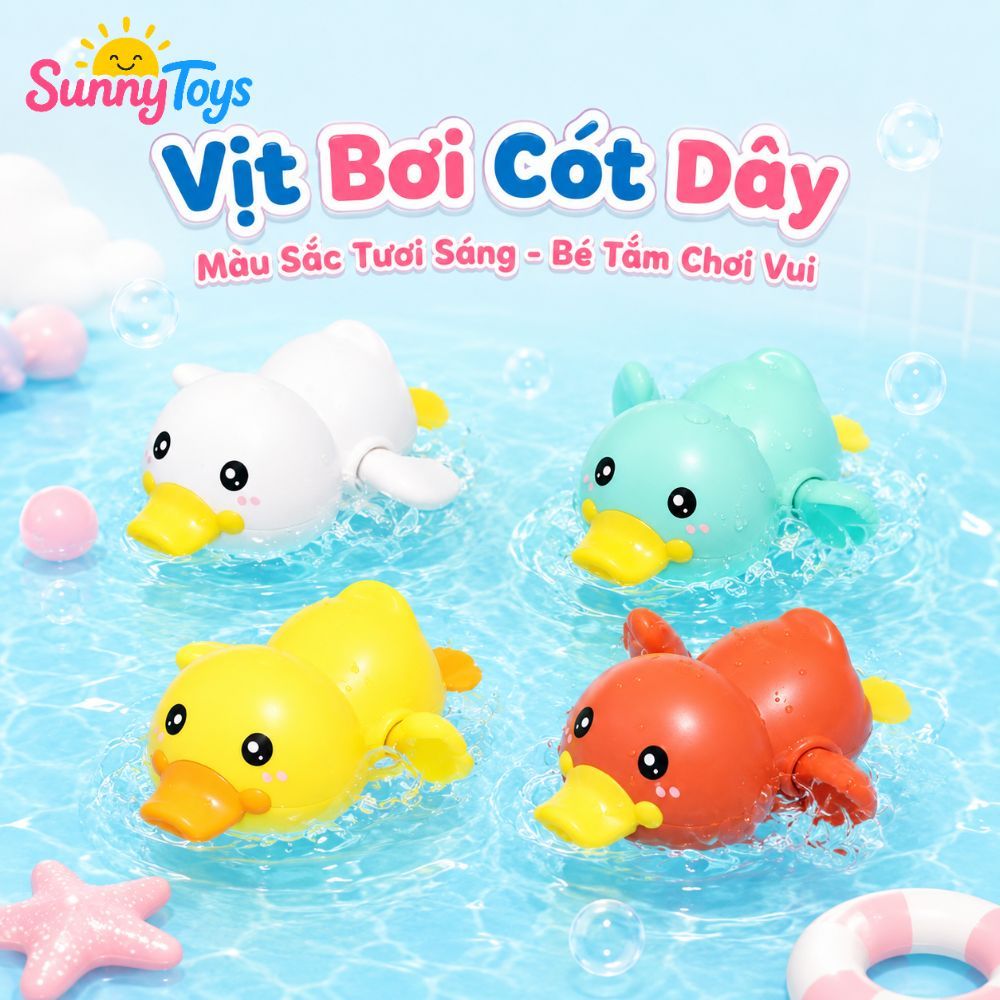 Bộ Thú Bơi Nhà Tắm 5 Món SunnyToys - Rùa, Cua, Cá, Vịt Cho Bé Tắm Vui Mỗi Ngày