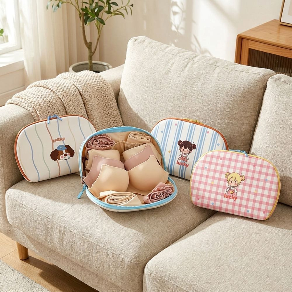 Túi đựng đồ lót/đồ du lịch SDEERCONCEPTNR dung tích lớn, chống thấm nước, chất liệu Polyester đa năng, dây kéo, họa tiết hoạt hình