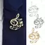 PYCOU Music Note Trâm cài, Trâm cài kẹp bằng thép không gỉ nhẹ, người yêu âm nhạc Thiết kế rỗng Bề mặt mịn màng Ve áo Pin Phụ kiện quần áo