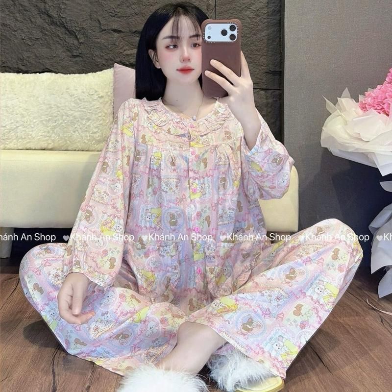 [ DEAL MỞ BÁN ] Hàng Mới Về KA107 Cao hơn 1m6 sẽ ngắn nên lên 1 size  - Đồ Bộ Tole Lanh Áo Cổ Tròn Phối Bèo Có Túi E16
