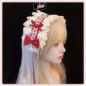 JRP Nữ Tóc Gothic Ngọt Nơ Ren Gothic Phụ Kiện Nhật Bản LO Girl Maid Đa Năng Kawaii Mũ JRP