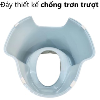 Bô gấu HOKORI nhựa VIỆT NHẬT cao cấp cho bé đi vệ sinh - Có tựa lưng, nắp, ruột tháo rời - Chính hãng 5458+5460