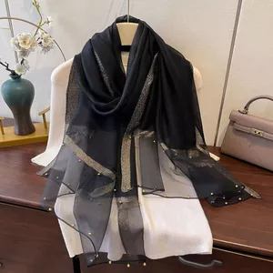 Khăn Lụa Dâu tằm Khăn Choàng Khăn Choàng Cao Cấp Mỏng Phong Cách Len Phù Hợp Với Thời Trang Gạc Hạt Thời Trang 6.21