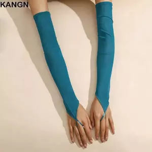 Găng Tay Nữ KANGN 50cm, Găng Tay Chống Nắng Co Giãn Móc Ngón Tay, Thời Trang Chắc Chắn Retro Biểu Diễn Sân Khấu Cosplay Găng Tay Dài Ngón Cưới