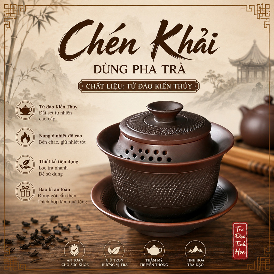 CHÉN KHẢI PHA TRÀ TỬ ĐÀO KIẾN THỦY 180ML – TINH HOA TRÀ ĐẠO TRUNG HOA CỔ