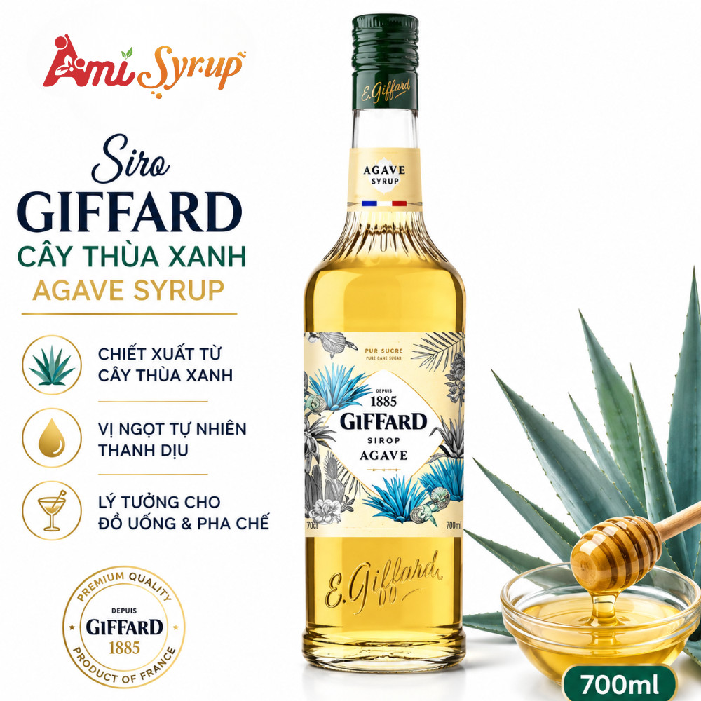 Siro Giffard Cây Thùa Xanh - Agave Syrup 700ml Vị Ngọt Tự Nhiên Thanh Mát
