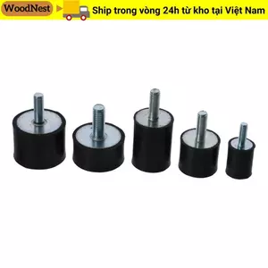 Máy cách ly rung WOODNEST, Giá đỡ cao su màu đen có ren M6 M8 M10, Máy bơm nước giảm xóc hình trụ bền bỉ