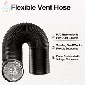 Ống dẫn khí GILL, Ống thông hơi máy sấy lá nhôm 6 / 7 inch, Ống xả cách nhiệt linh hoạt hạng nặng chuyên nghiệp Làm mát sưởi ấm