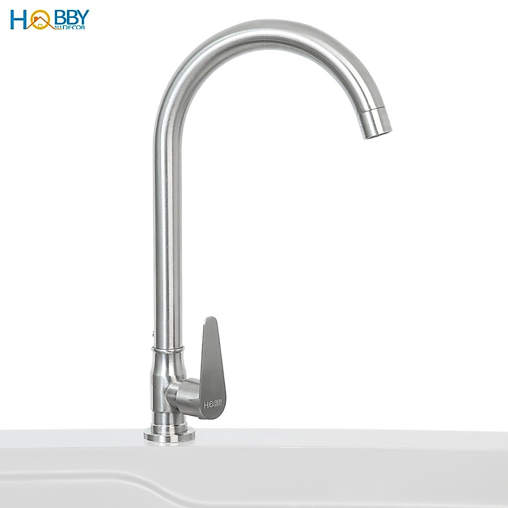 Vòi rửa chén bát lạnh gắn chậu inox 304 xoay tròn Hobby home decor RL1