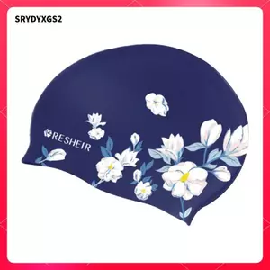 Mũ Bơi Silicon Nữ Mũ Bơi In Hoa Mùa Hè Chống Trơn Trượt Dài Ngắn Tóc Bảo Vệ Tai Tóc Cho Xe Đạp