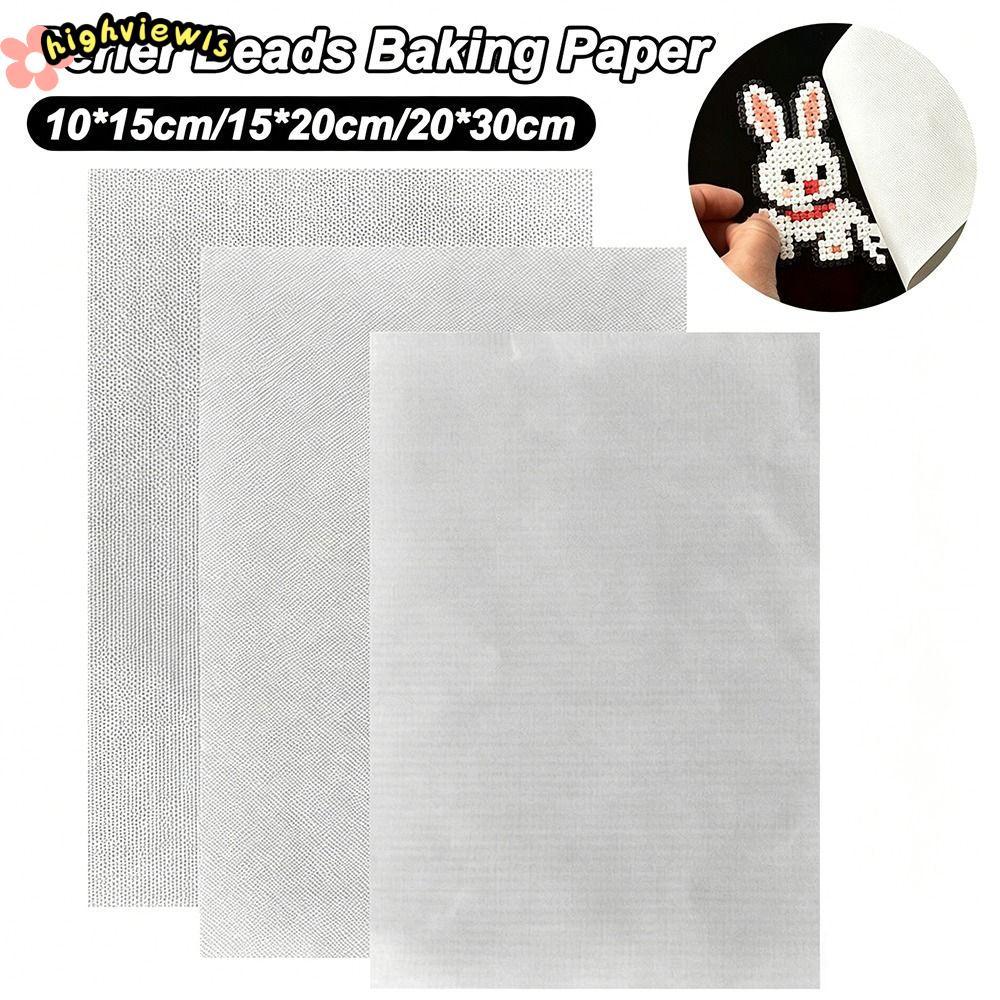 Vải ủi HIGHVIEWLS cho hạt Perler, Giấy nướng hạt Perler chịu nhiệt độ cao thủ công, Kết cấu thô màu trắng Thảm sắt có thể tái sử dụng Hạt cầu chì Vải ủi