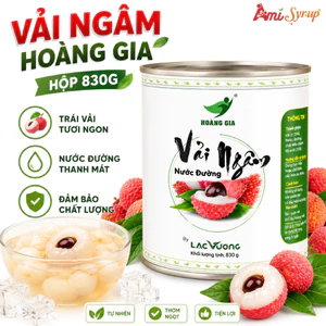 Vải Ngâm Hoàng Gia hộp 830g Topping Mọng Nước Thơm Ngọt Tự Nhiên, Tiện Lợi Cho Pha Chế & Tráng Miệng