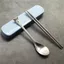 Bộ đồ ăn di động bằng thép không gỉ 304 Bộ ba mảnh cho trẻ em Thìa Nĩa Đũa Hộp sinh viên Hàn Quốc Bộ đũa thìa dễ thương 6.24