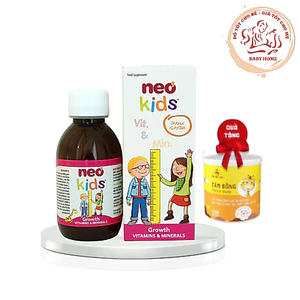 Siro ăn ngon Neo Kids Growth - 19 Vitamin, khoáng chất giúp bé yêu đủ chất cao lớn mỗi ngày 150ml