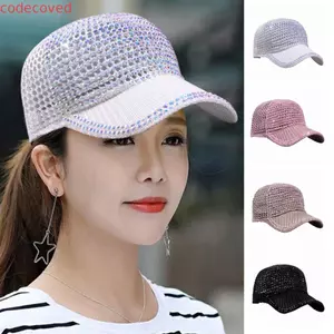 Mũ bóng chày bằng kim cương giả COSCOVED, Mũ sáng bóng cho người phụ nữ thoáng khí, Mũ che nắng nhẹ Unisex Mũ che nắng đơn giản Dạo phố