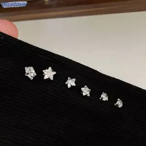 Bluelover 1 Cặp Ngôi Sao Hợp Thời Trang Pha Lê Bông Tai Phong Cách Hàn Quốc Thẩm Mỹ Zircon Bông Tai Dành Cho Nữ Bé Gái Trang Sức Thời Trang Mới