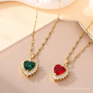 Xuyên Biên Giới Bán Chạy Phong Cách Tính Khí Đồng Kẻ Sọc Zircon Full Kim Cương Tình Yêu Vòng Cổ Ánh Sáng Sang Trọng Niche Nữ Thời Trang