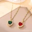 Xuyên Biên Giới Bán Chạy Phong Cách Tính Khí Đồng Kẻ Sọc Zircon Full Kim Cương Tình Yêu Vòng Cổ Ánh Sáng Sang Trọng Niche Nữ Thời Trang