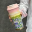 YB2 500 ML Dual Way Sip Thép không gỉ Tumbler Hoa Dễ Thương In Hình Trái Tim Cách Nhiệt Cốc Du Lịch Di Động