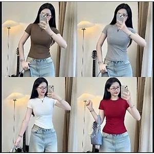Áo Thun Ngắn Tay Bản Trơn From Babytee Basic xinh Xắn Dễ thương Chất Thun Tăm Co Dãn Siêu Tôn Da ,Tôn Dáng