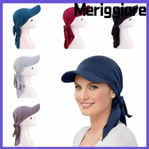 Mũ turban MERIGGIARE chất liệu polyester spandex, màu trơn, vành cong cổ điển, chống nắng hiệu quả