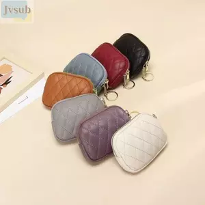 Ví dây kéo JVSUB, Ví đựng tiền xu Mini đa năng di động, Chìa khóa ô tô thông thường bằng da PU