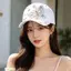 Mũ bóng chày hình bướm PYCOU, Mũ bóng chày kim cương giả đầy màu sắc thoáng khí, Thiết kế bướm có thể điều chỉnh Mũ bóng chày lấp lánh