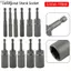 Bộ chuyển đổi mũi khoan chìa khóa YUJINI 1 chiếc, Ổ cắm lục giác 1 / 4 "Hex 5.5-19mm, Phụ kiện dụng cụ khí nén tuốc nơ vít từ tính bền bỉ Ổ cắm tác động điện dài 80mm