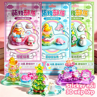 Sticker Hình Dán 3D Trang Trí Đồ Dễ Thương DIY Handmade Xếp Chồng Cho Bé Trai