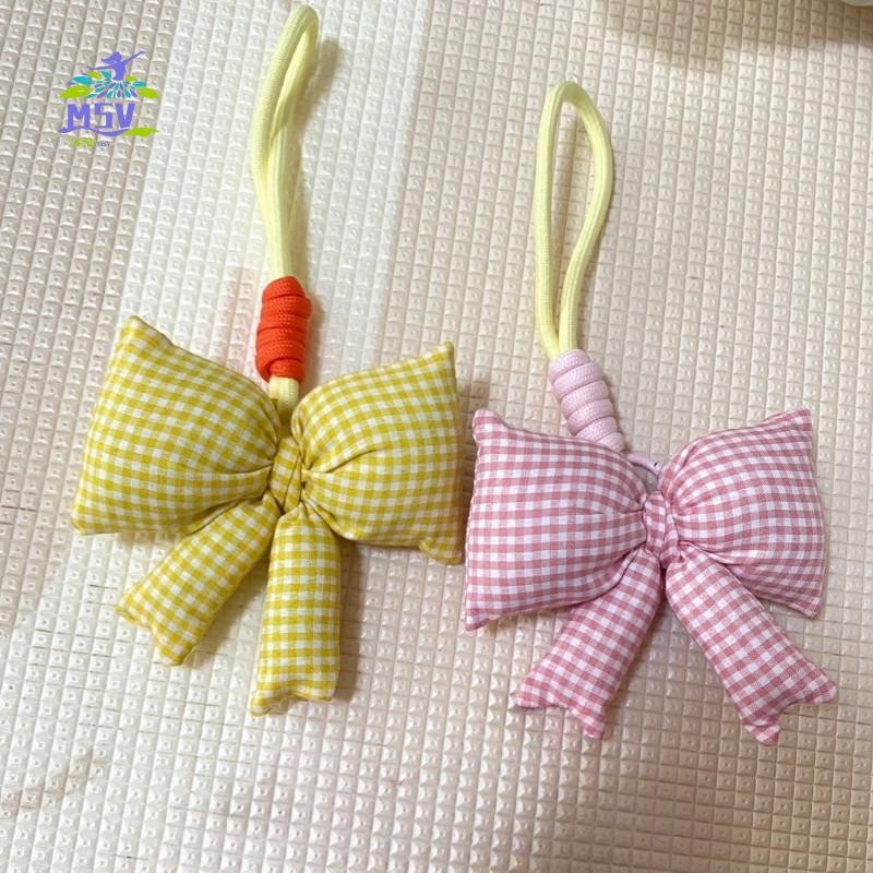 Mặt dây chuyền túi móc khóa nơ màu kẹo - Móc khóa Cotton mềm cho phụ kiện ba lô