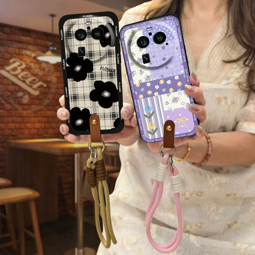 Thiết Kế Thời Trang Ốp lưng Cho OPPO Find X6 Pro Dễ Thương Đa Giác Dây Bảo Vệ Vỏ Mềm Chống Thấm Nước Bền Bọc Toàn Bộ Vòng Cổ Chống Bụi Bẩn Graffiti Chống Va Đập TPU