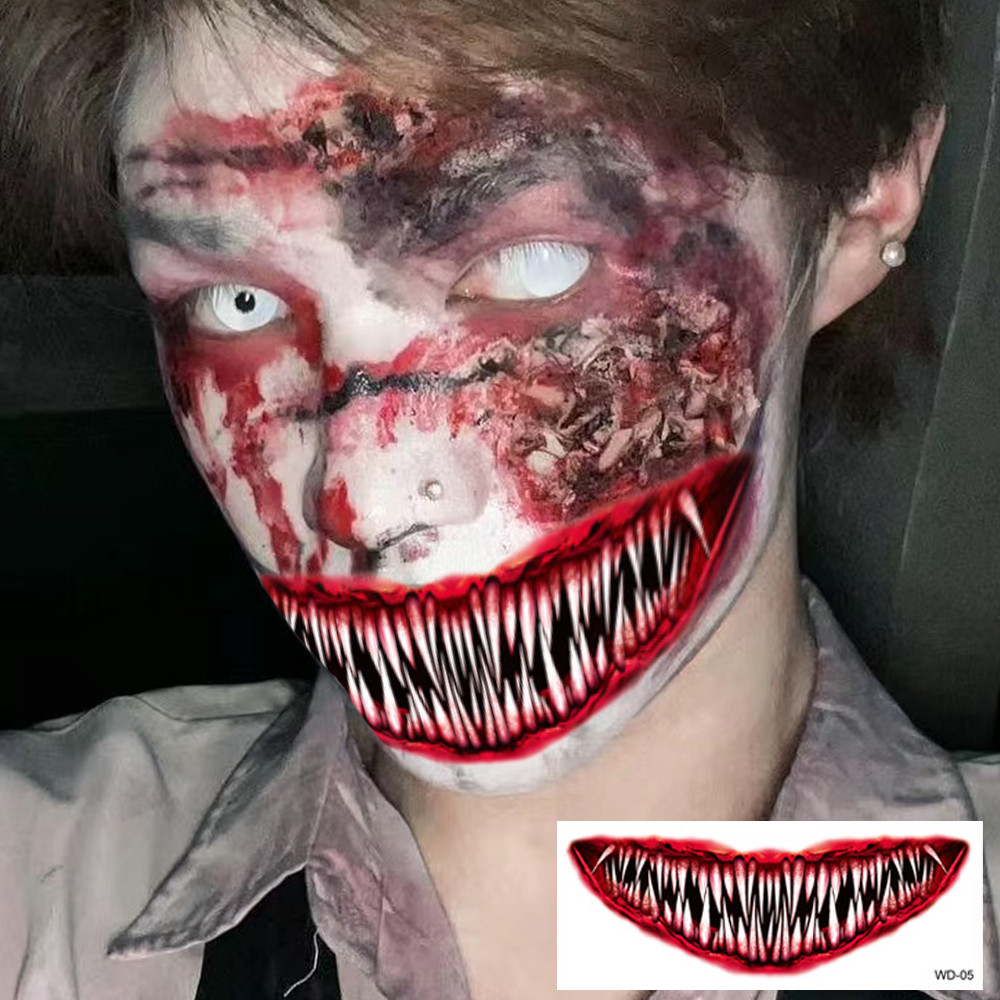 Hình dán giả răng hổ tạm thời an toàn - Phụ kiện hóa trang Halloween dành cho người lớn nam nữ