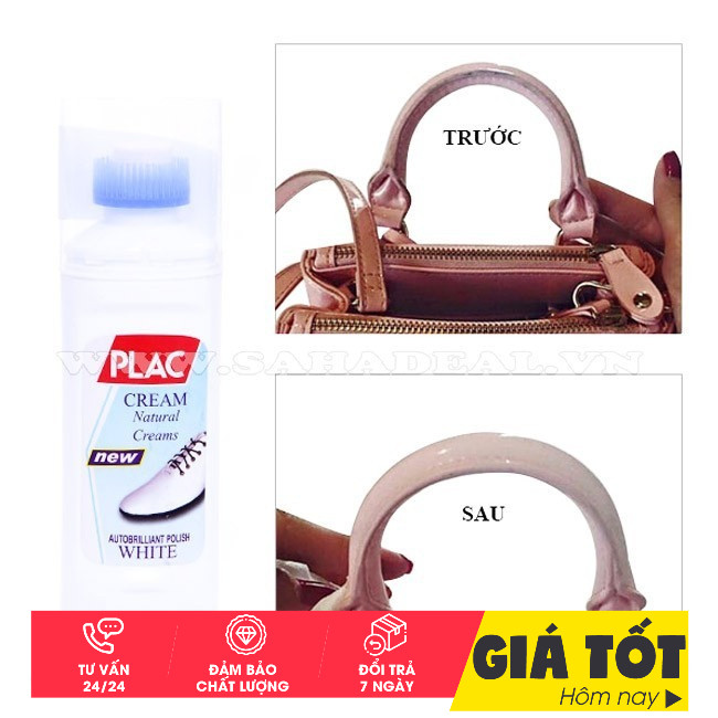 Chai tẩy trắng giày, Chai làm sạch giày dép Plac cao cấp, có sẵn bàn chải