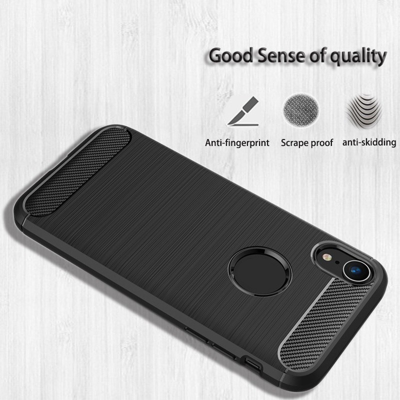 TPU Dễ Thương Tương Thích Cho IPhone 16 15Pro SE2 SE3 6S 6 7 8 Plus XR X XS Max Mới Chống Sốc Siêu Mỏng Silicon Mềm Ốp Lưng Sợi Carbon Mờ