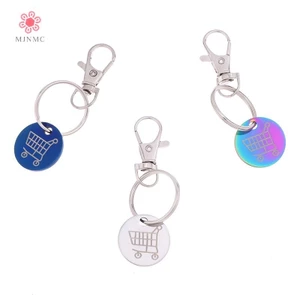 MJnmc Xe Đẩy Mua Sắm Token Vòng Chìa Khóa Với Móc Carabiner Kim Loại Siêu Thị Xe Đẩy Tẩy Đồng Xu Nhãn Móc Khóa Cho Unisex Mới