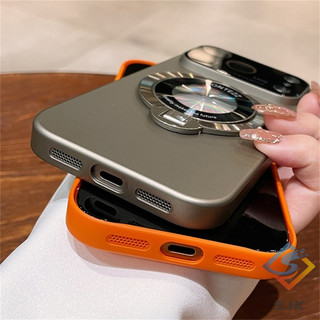 Mới Vũ Trụ Màu Cam Vô Hình Gấp Giá Đỡ Ốp Lưng Điện Thoại IPhone 17 Pro Max 17Air 13 14 15 16 Pro Max Plus Vỏ Từ Tính Mỏng Pc Chống Sốc
