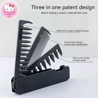 Moonlights 3 Trong 1 Túi Gấp Răng Rộng Dầu Headb Râu Cắt Tóc Cắt Tóc Salon Dụng Cụ Tạo Kiểu Tóc EN
