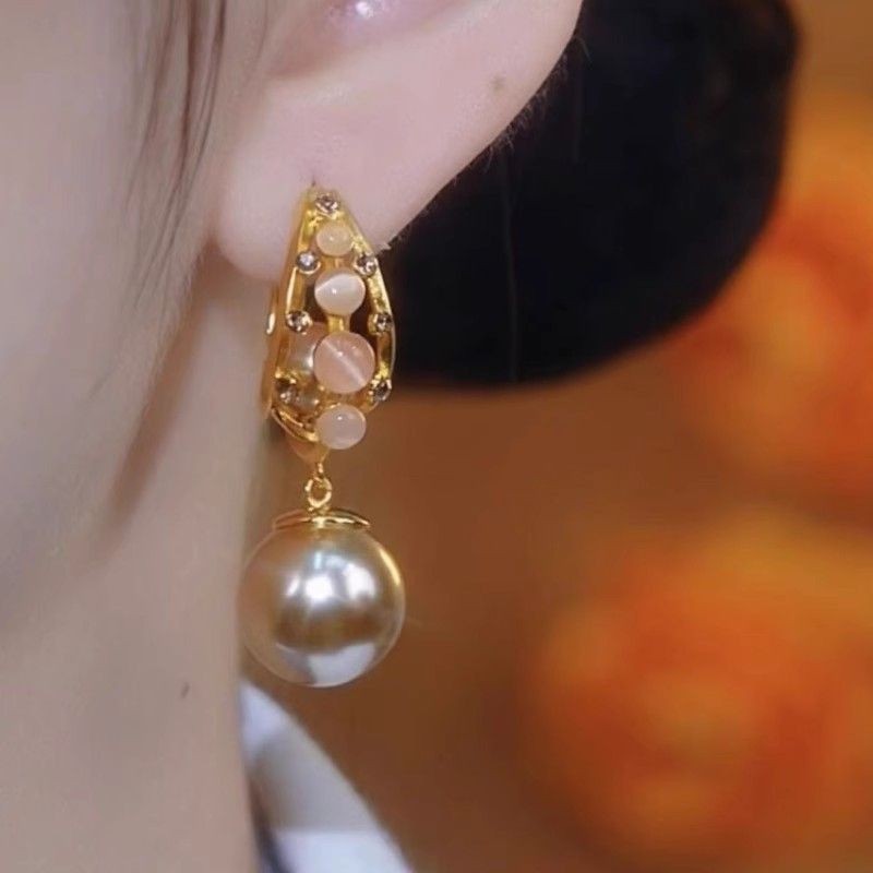 Bông Tai Ngọc Trai Nữ Tính Khí Tiệc Thời Trang Nhẹ Sang Trọng Pháp Bông Tai Đầm Dạ Hội Bông Tai