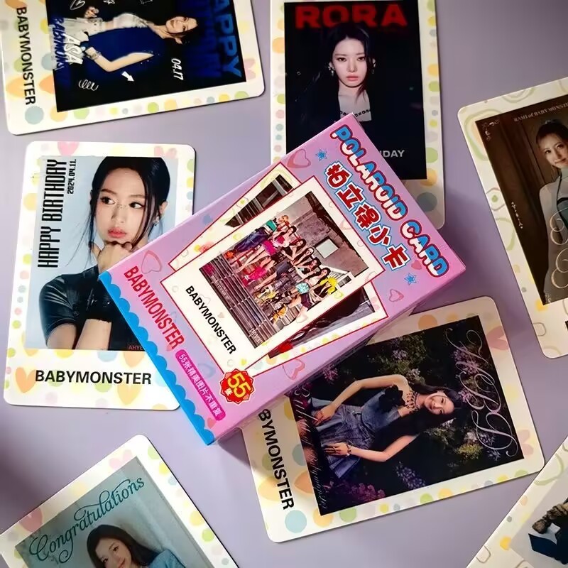 55 Chiếc BM CHOOM Lomo Cards FOREVER Like That BABYMONS7ER SHEESH Bị kẹt ở giữa BATTER UP Photocards AHYEON SOLO Asa Chiquita Haram Rora Ruka Bưu Thiếp Nhanh YM
