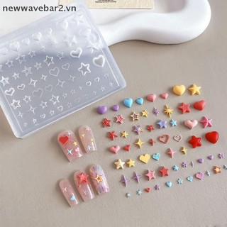 [Mới] Sáng Tạo 3D Heart Star Pentagram Khuôn Làm Móng Tay Silicon DIY Trang Trí Móng Tay Nghệ Thuật Trong Suốt Mẫu Làm Móng Tay Cho Móng Tay Charm.