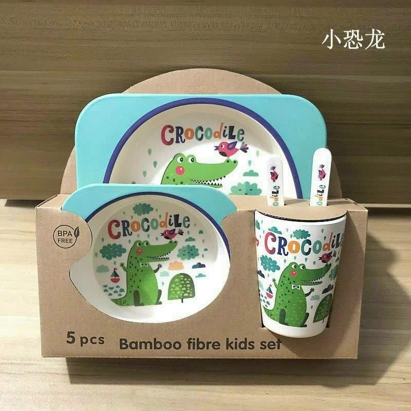 Set 5 Món Đồ Ăn Dặm Cho Bé Bằng Than Tre An Toàn Dễ Thương