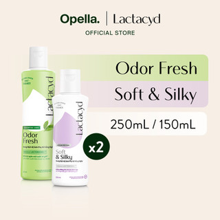 Bộ Dung Dịch Vệ Sinh Phụ Nữ Lactacyd Odor Fresh Ngăn Mùi 24H 250ml + Soft & Silky Dưỡng Ẩm 150ml