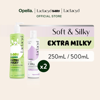 Bộ Dung Dịch Vệ Sinh Phụ Nữ Lactacyd Soft & Silky Dưỡng Ẩm 250ml + Sữa Tắm Gội Trẻ em Lactacyd Milky 5