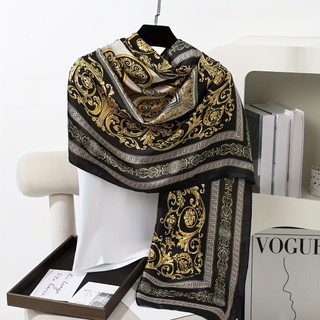 Khăn quàng cổ/phụ kiện trùm đầu phong cách Bohemian màu vàng đen, phù hợp làm băng đô và trang phục abaya