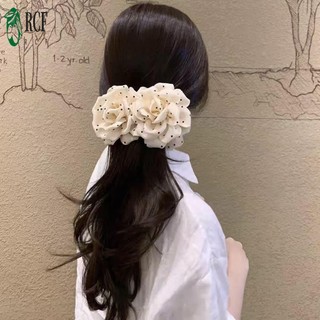 Kẹp Tóc Hình Quả Chuối Họa Tiết Chấm Bi Hoa Hồng, Phong Cách Hàn Quốc Thu Đông