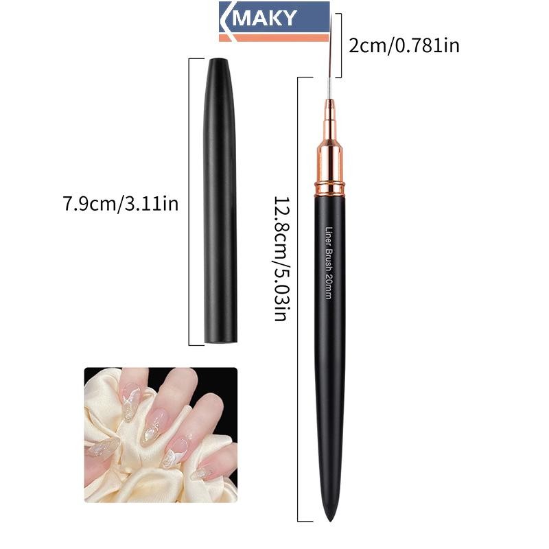 Onetimingcool Nail Liner DIY Vẽ Paing Đường Hoa Sọc Bút 4mm-25mm Tay Cầm Kim Loại Móng Tay Nghệ Thuật Bàn Chải Có Nắp Bàn Chải Móng Tay VN