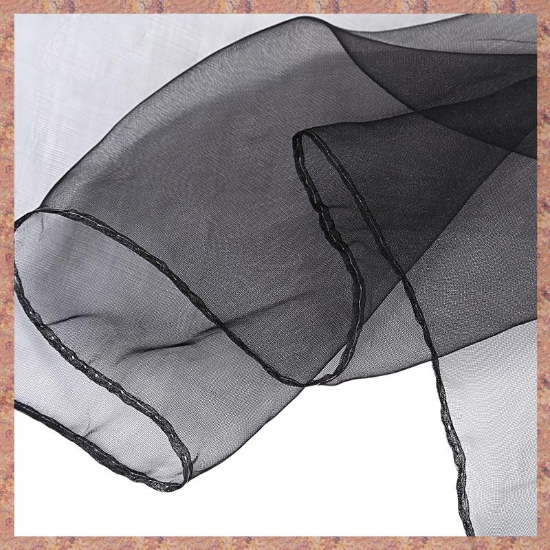 Khăn quàng cổ voan vuông trơn thời trang đen - Kích thước 70 cm x 70 cm