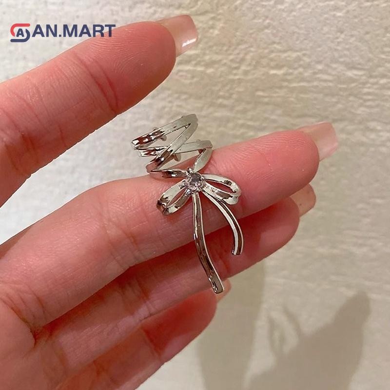 Bigdealssuper 1 Cái / Cặp Vintage Punk Nơ Ruy Băng Tai Kẹp Bông Tai Dành Cho Nữ Cô Gái Thời Trang sel Chống Tai Vòng Đeo Trang Sức Dự Tiệc Quà Tặng Siêu