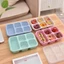 Hộp đựng đồ ăn nhẹ CHEESELY, Khay phục vụ giữ tươi bằng rơm lúa mì có nắp, Hộp đựng thực phẩm chống rò rỉ 5 ngăn di động Hộp đựng đồ ăn trưa